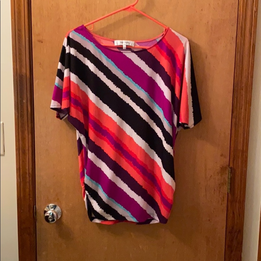 Multi-colored tiger striped dress shirt